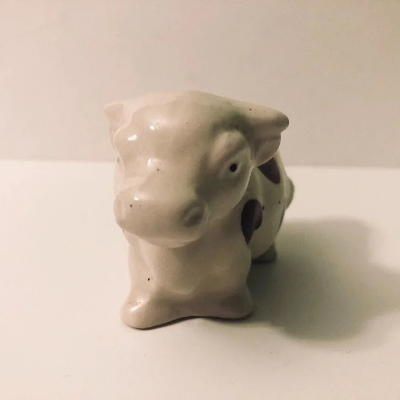 Vintage Lot of 2 Ceramic Cow With Spots  Toothpick Holder Japan - Picture 3 of 16